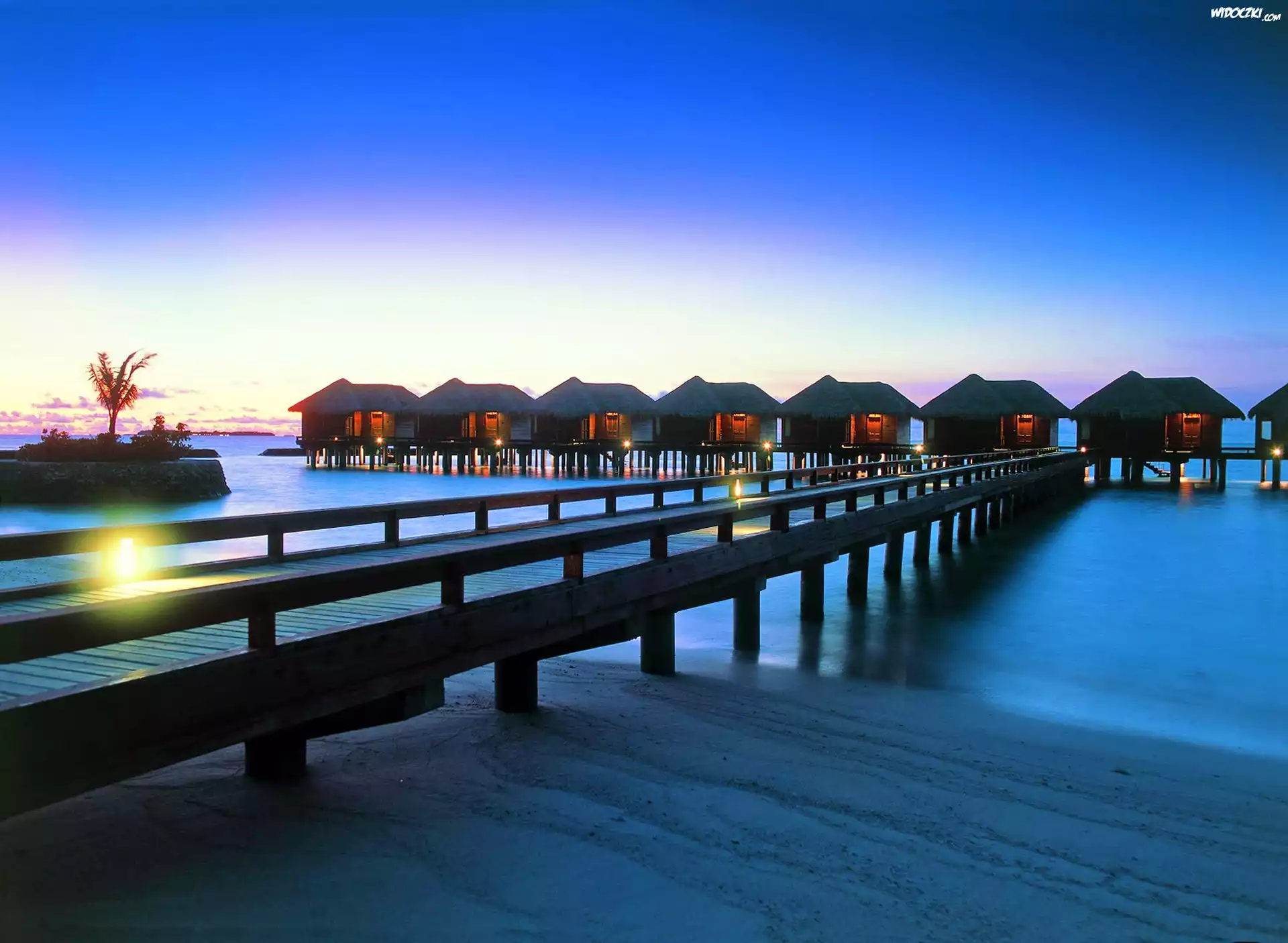 Ocean, Tropiki, Malediwy, Hoteliki, Molo