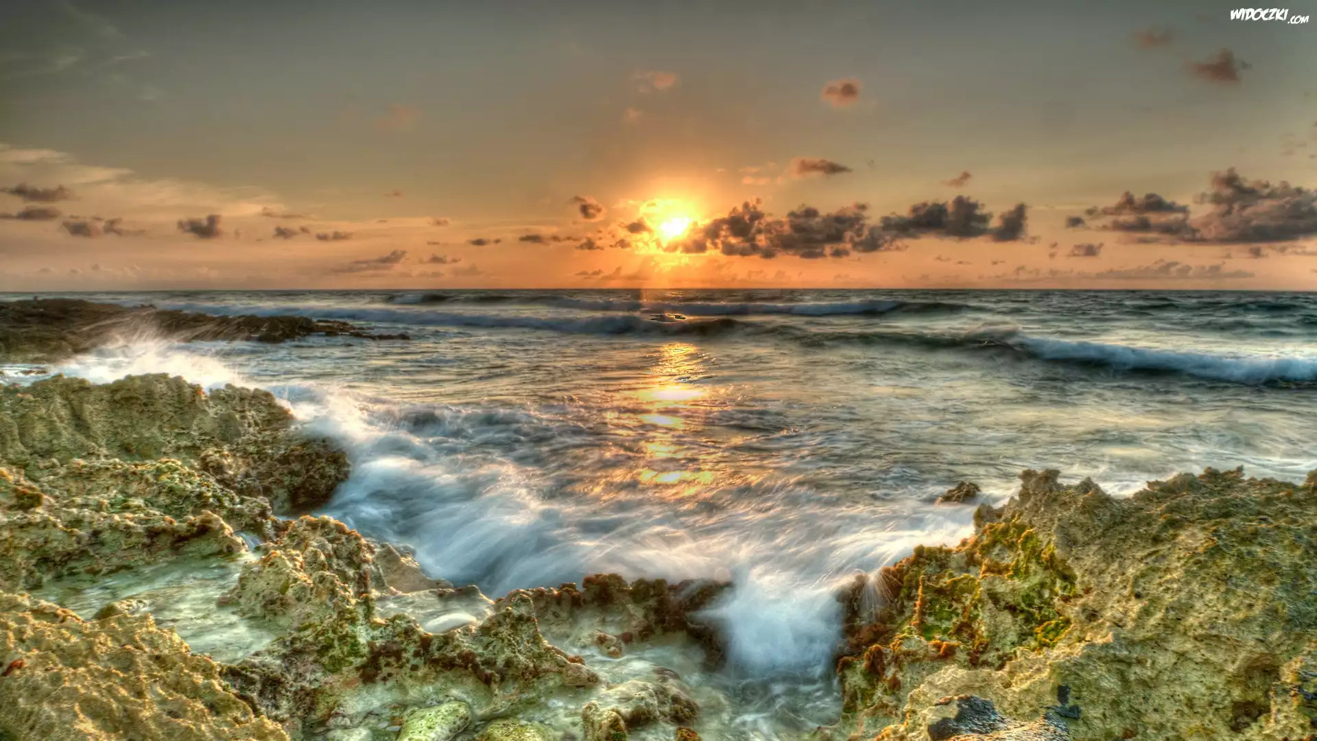 Ocean, Zachód Słońca, Maui, Hawaje