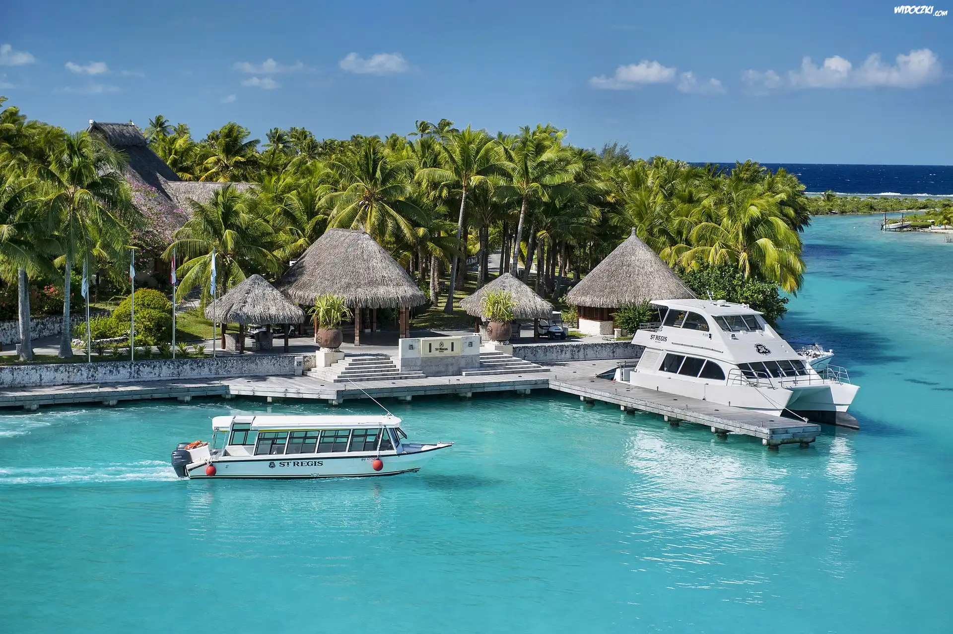 Ocean, Łodzie, Palmy, Kurort, St Regis, Bora Bora