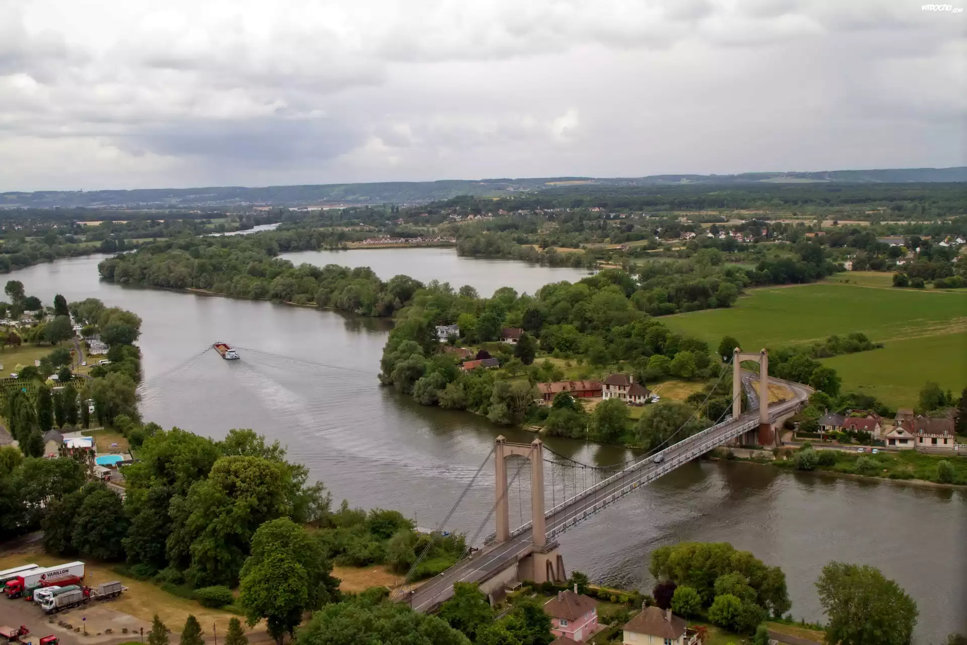 Panorama, Miasta, Rzeka, Most