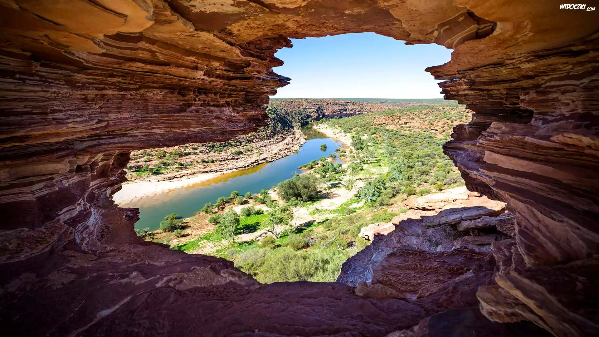 Australia, Park Narodowy Kalbarri, Rzeka Murchison, Skały