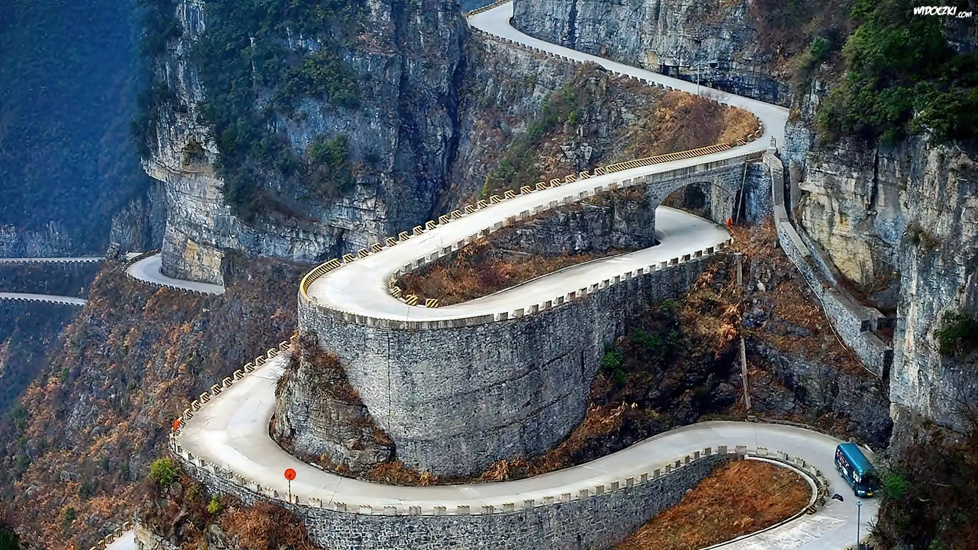Park, Narodowy, Zhangjiajie, Góry, Serpentyna