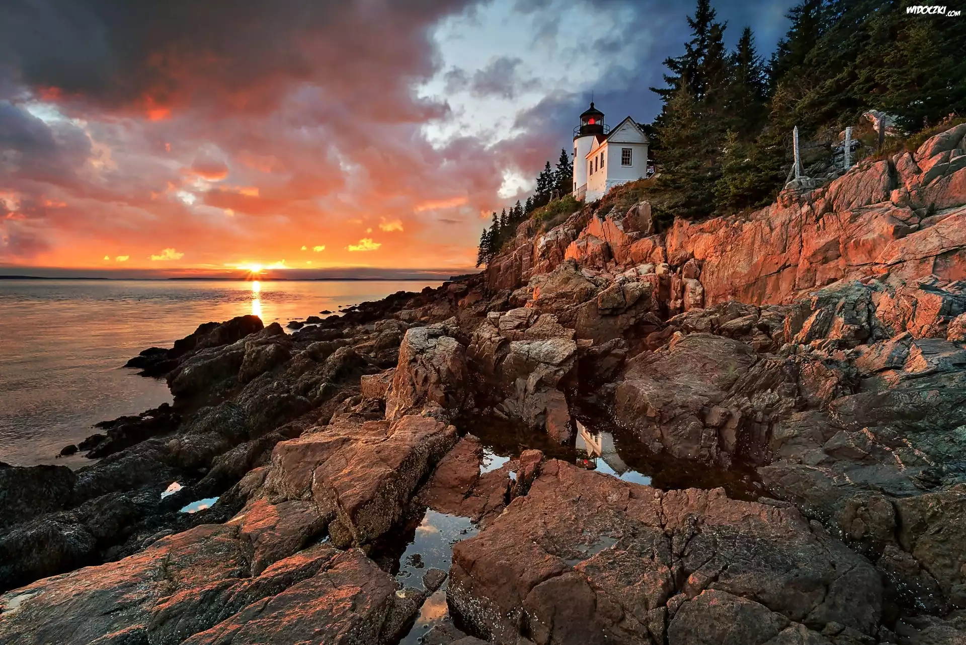 Park, Narodowy, Maine, Latarnia, Morska, USA