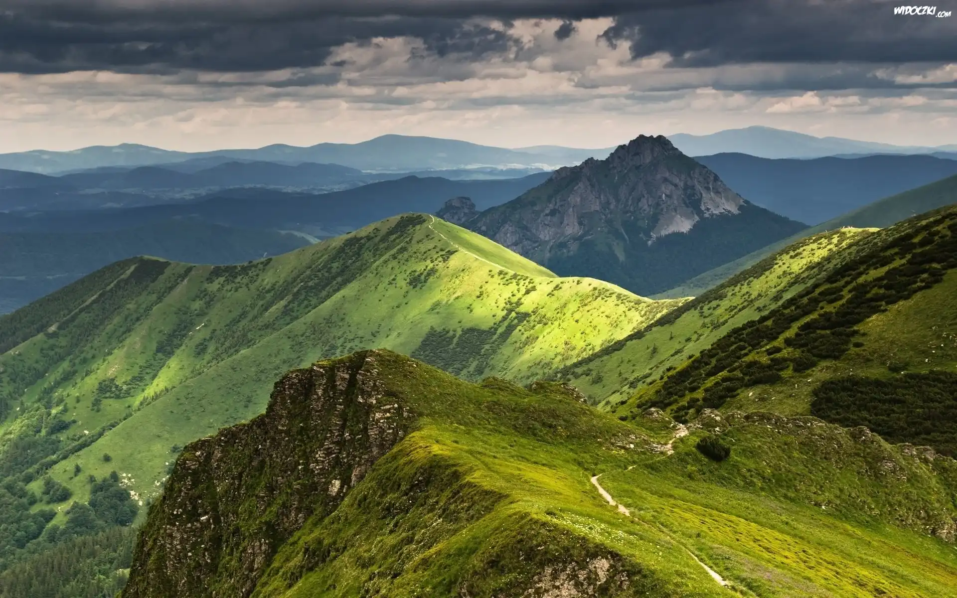 Pasmo, Górskie, Ścieżka, Chmury