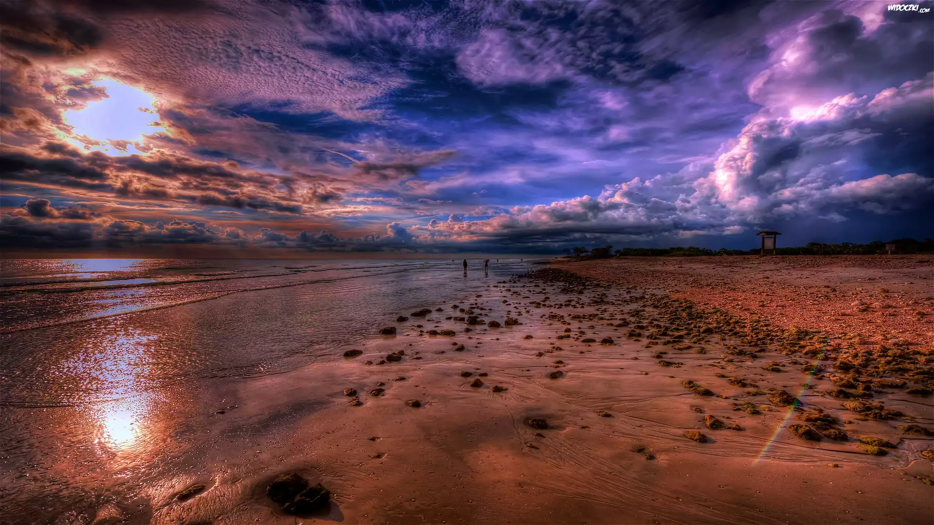 Chmury, Plaża, Morze
