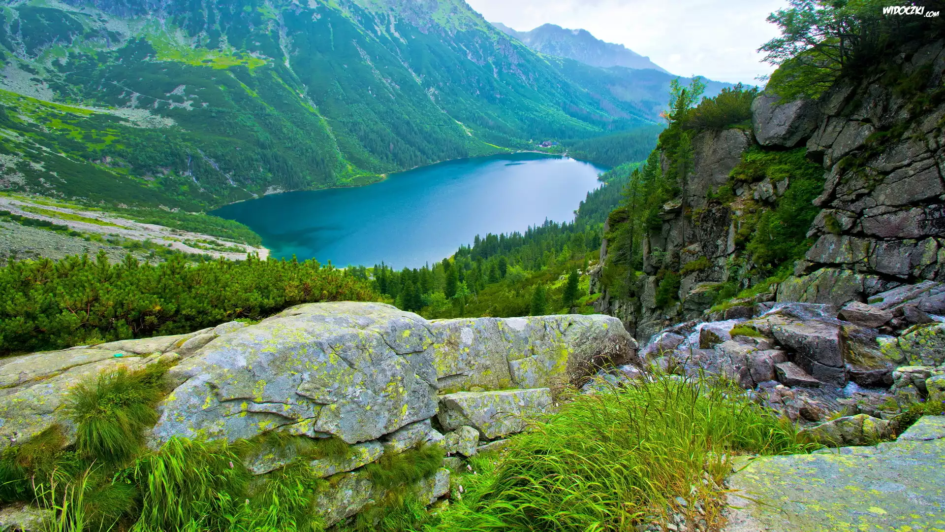 Góry, Tatry, Skały, Jezioro, Morskie Oko, Dolina Rybiego Potoku, Polska