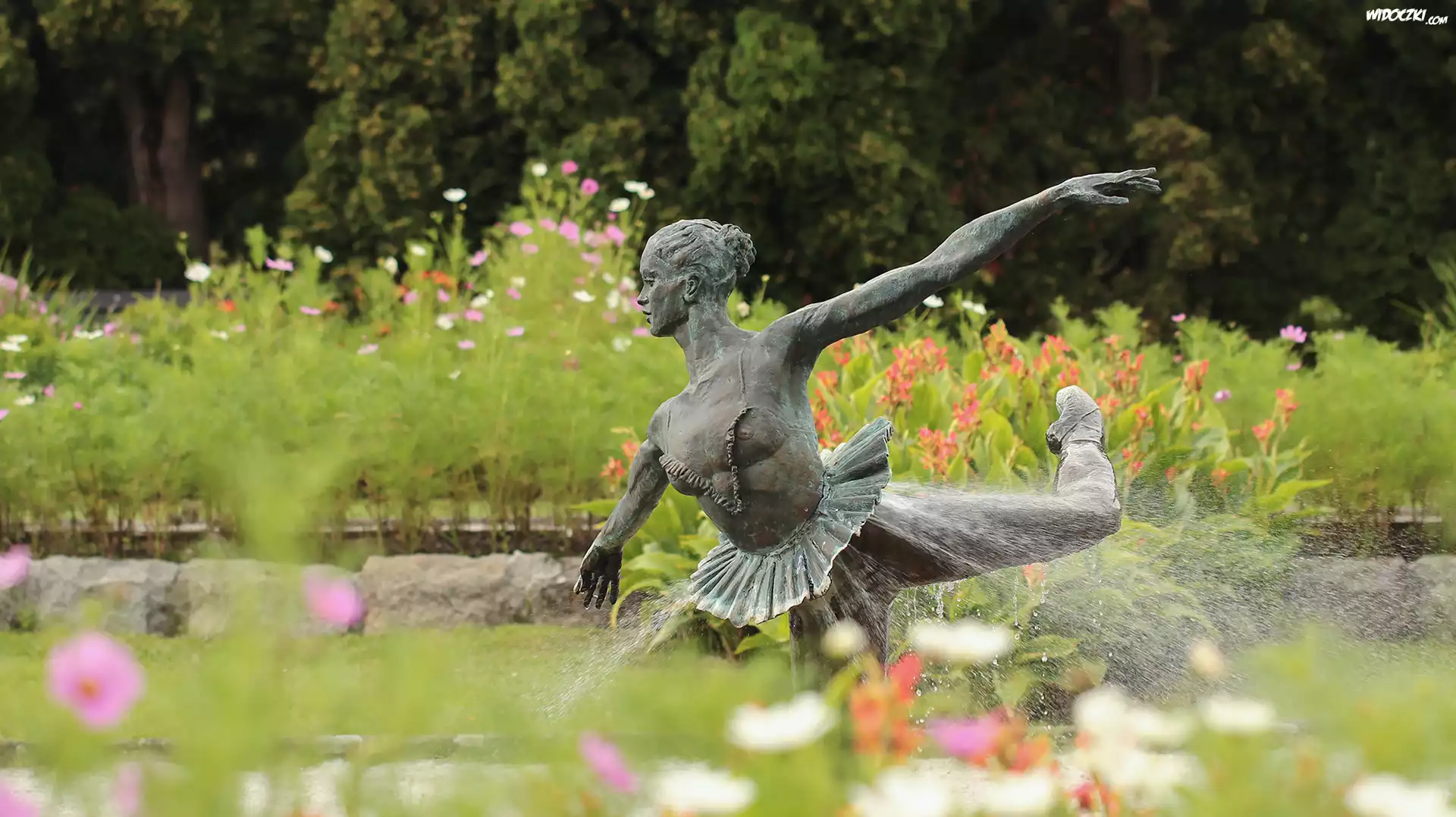 Polska, Poznań, Ogród Botaniczny, Fontanna, Tańcząca baletnica