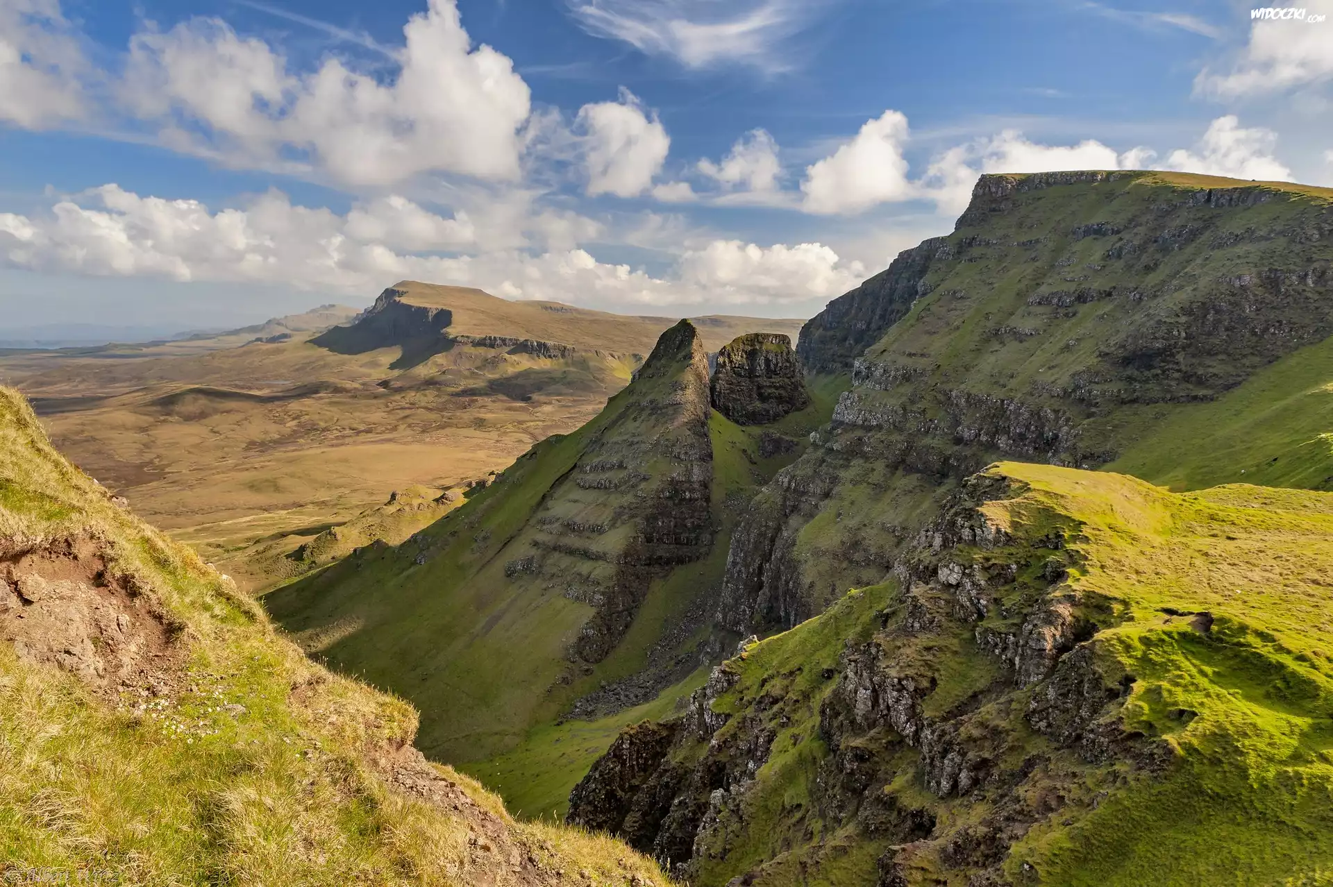Skały, Góra, Wzgórza, Quiraing, Wyspa Skye, Szkocja