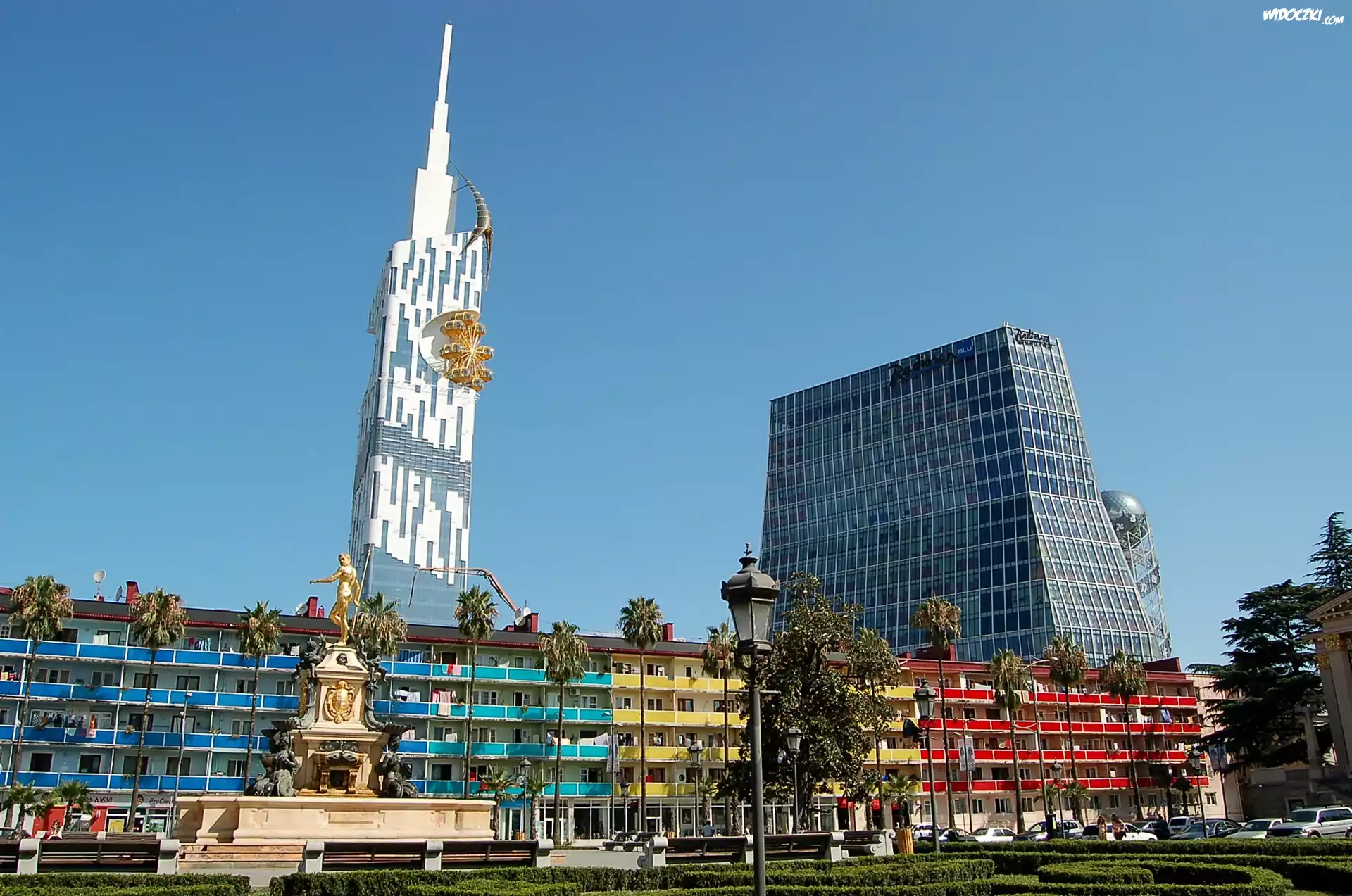 Hotel, Radisson, Gmach, Uniwersytetu, Skwer, Pomnik, Batumi