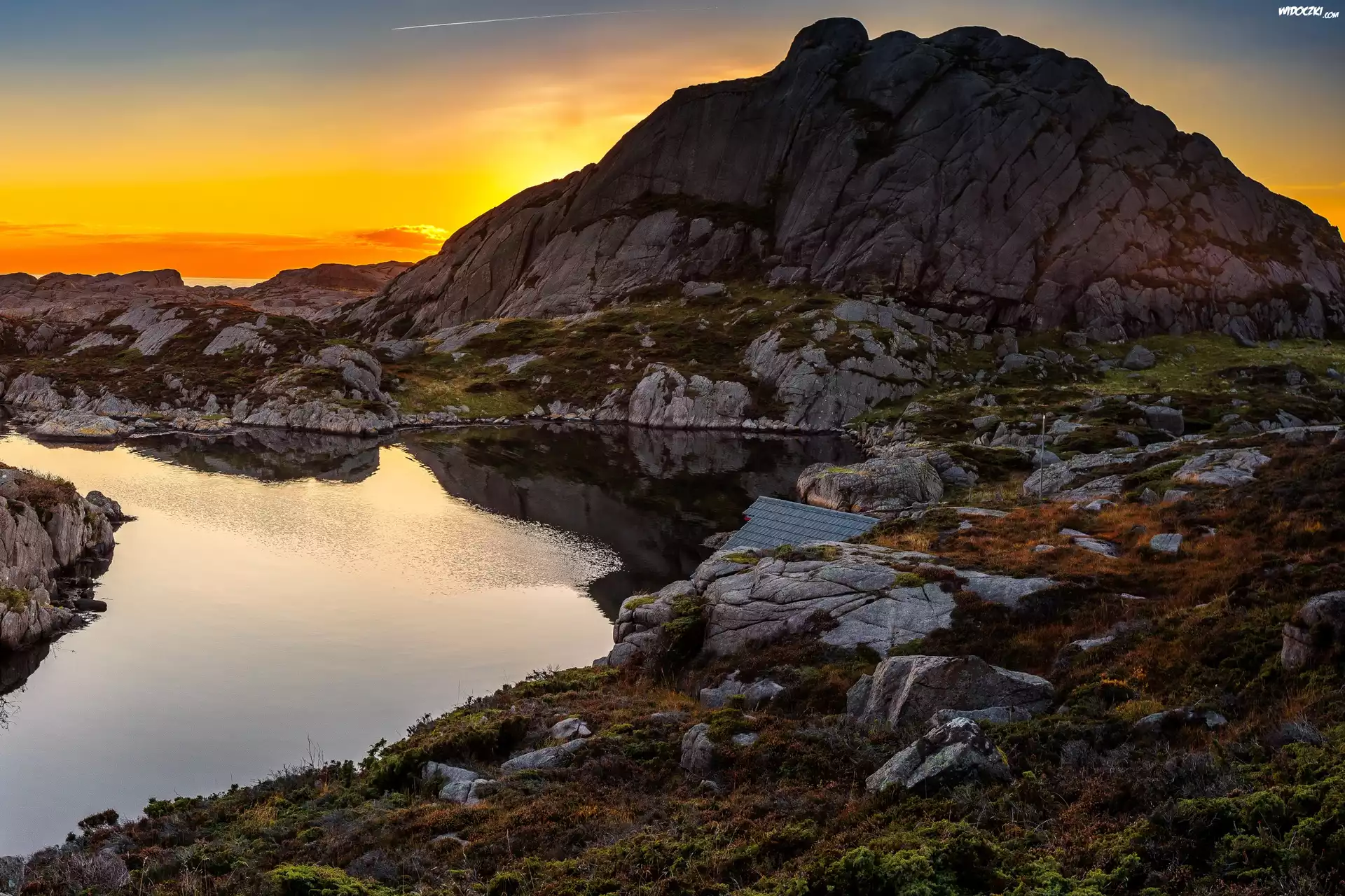 Góry, Rzeka, Kamienie, Jezioro, Norwegia, Okręg Rogaland