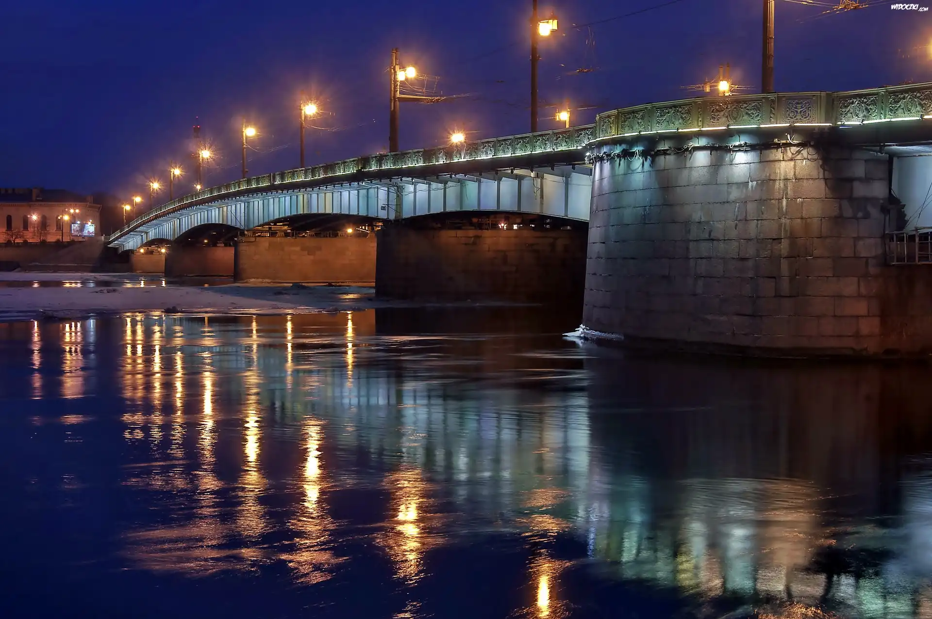 Rzeka, Newa, Most, Petersburg, NocÄ…