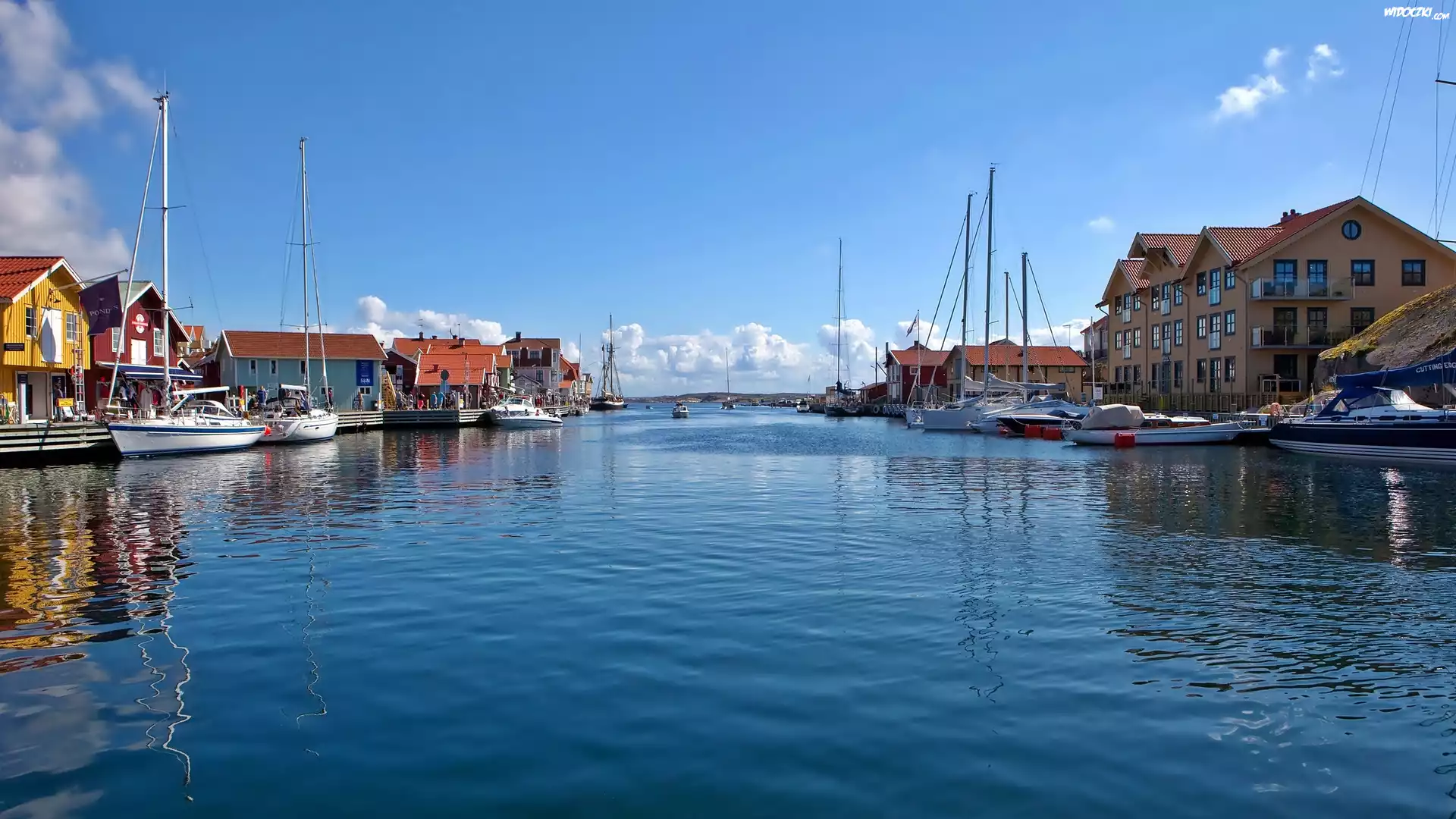 Rzeka, Łodzie, Północna, Szwecja, Port