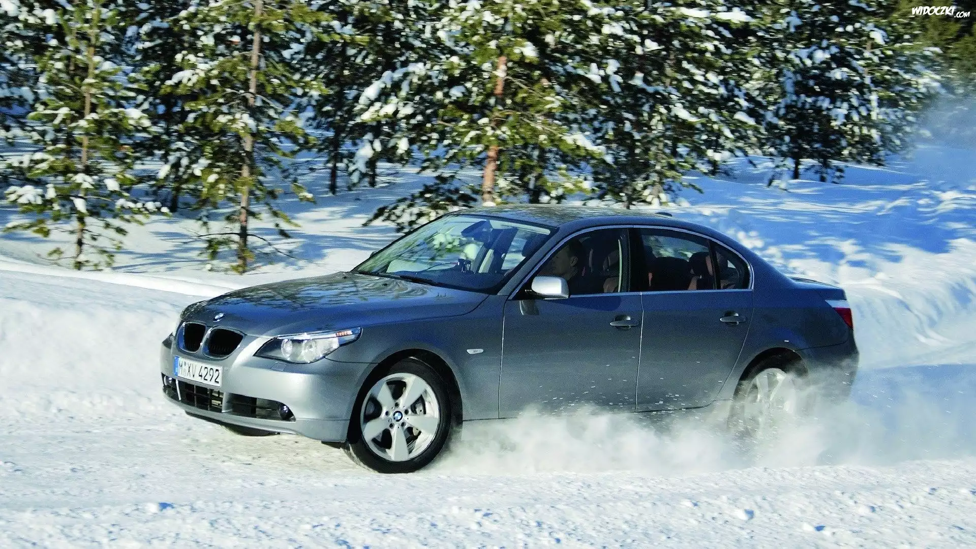 Samochód, BMW 530xi, Zima