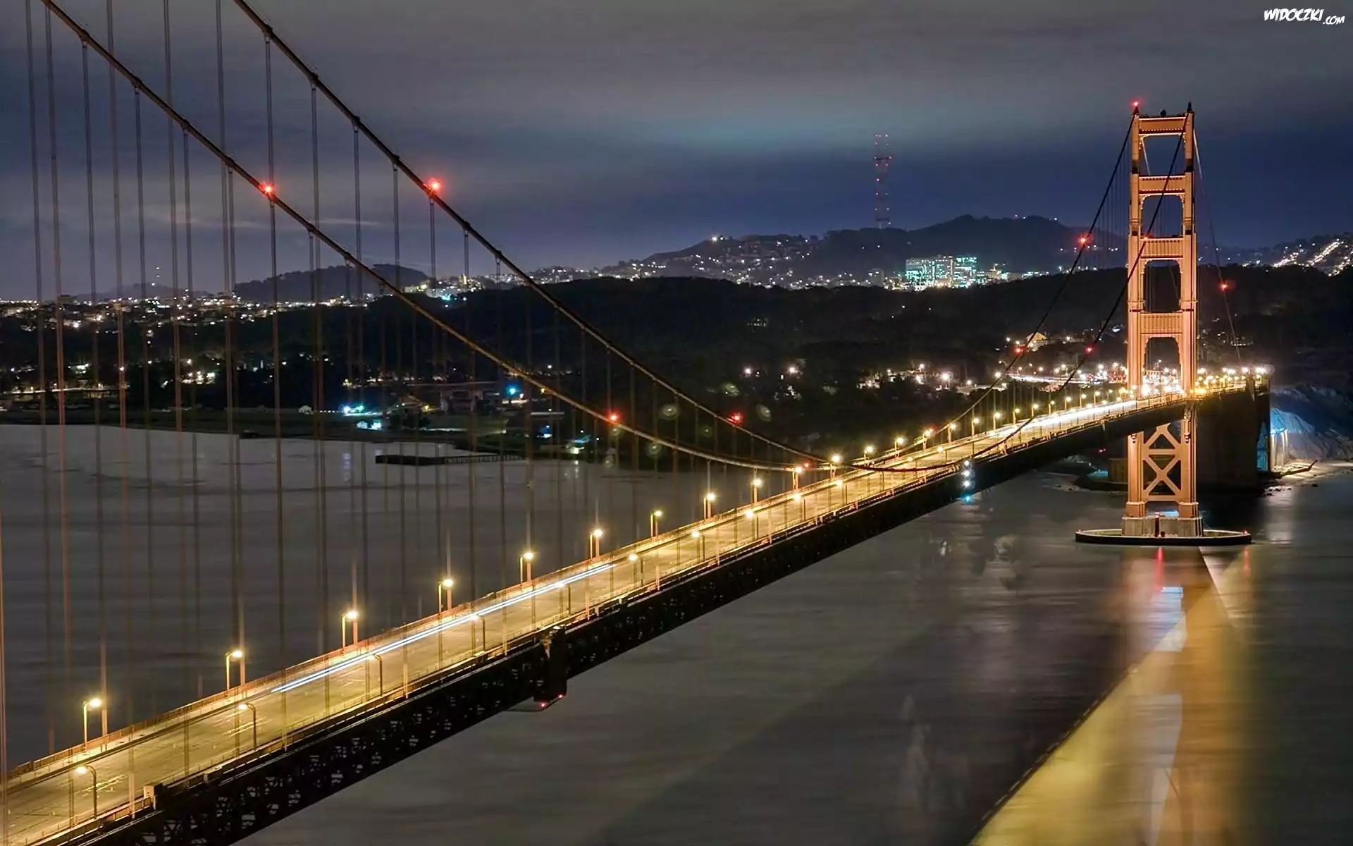 San, Francisco, NocÄ…, Most, Golden Gate