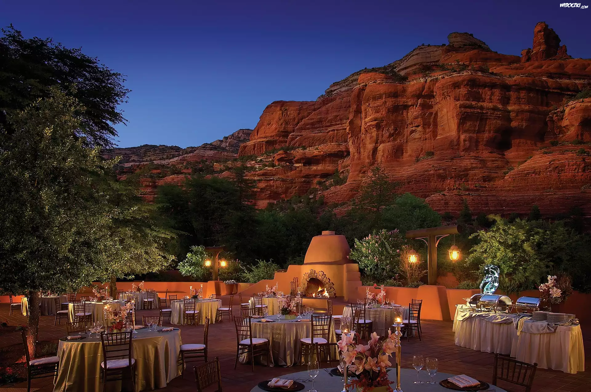 Sedona, Kalifornia, Czerwone, Skały, Restauracja, Kurort