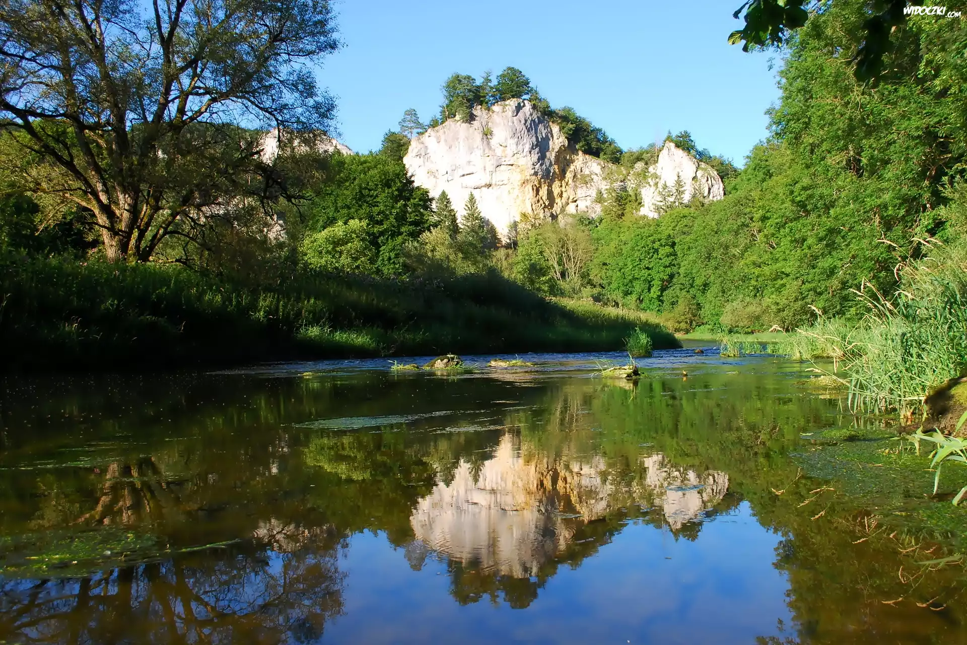 Rzeka, Skały, Odbicie