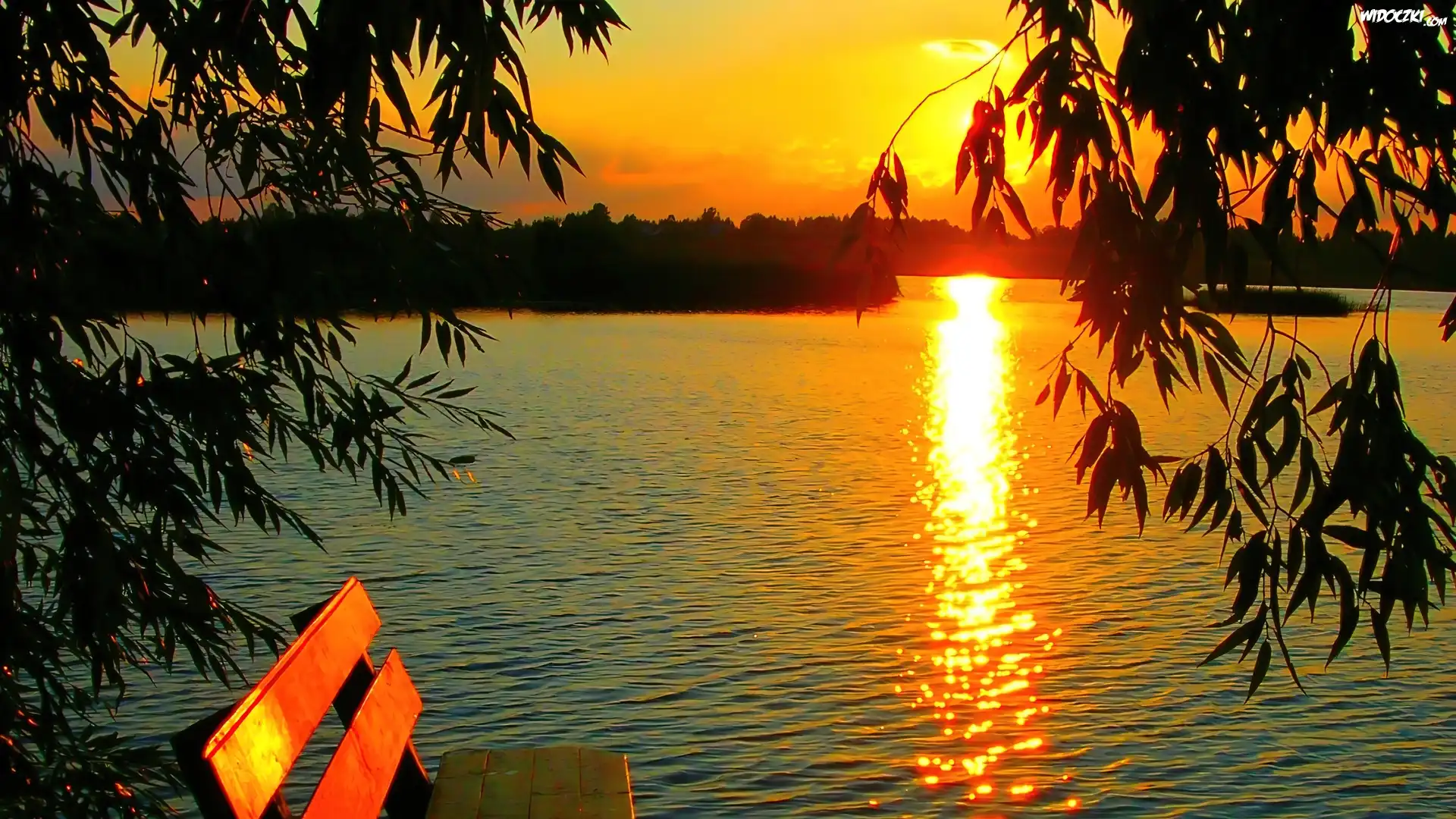 Wschód, Słońca, Jezioro