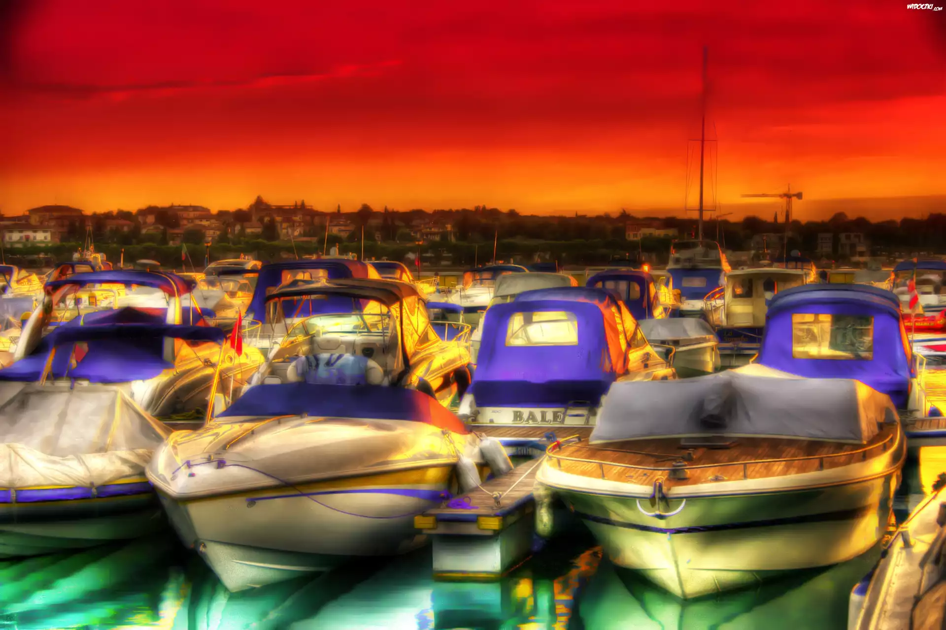 Zachód, Słońca, Port