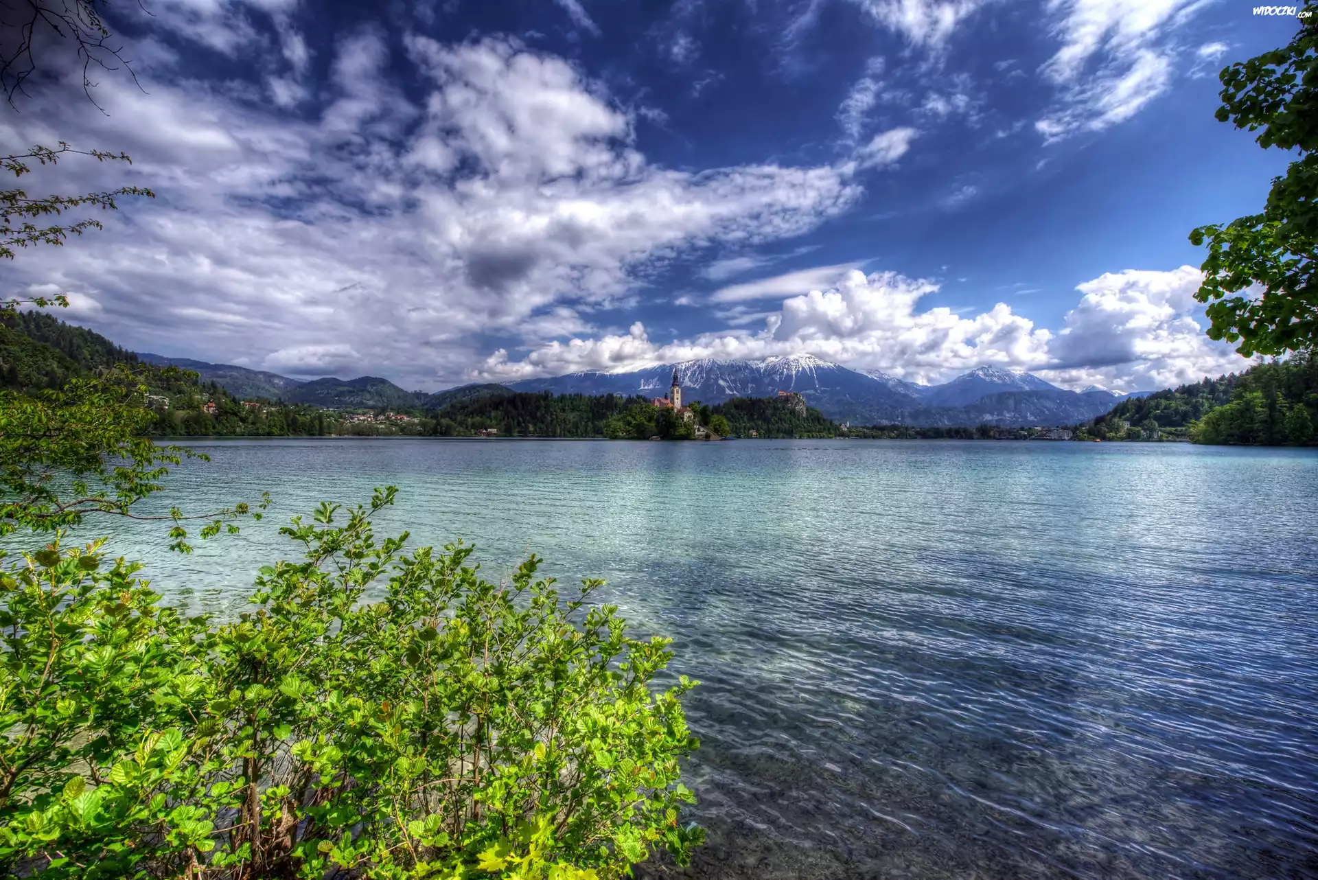 Słowenia, Jezioro Bled, Chmury