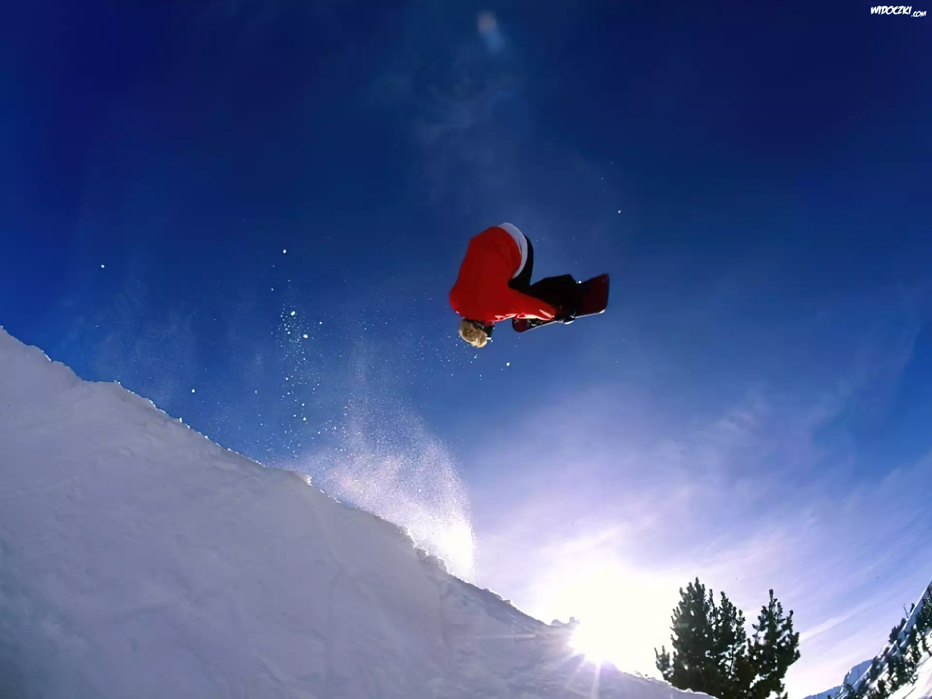 Snowbording, deska, snowboardzista, śnieg