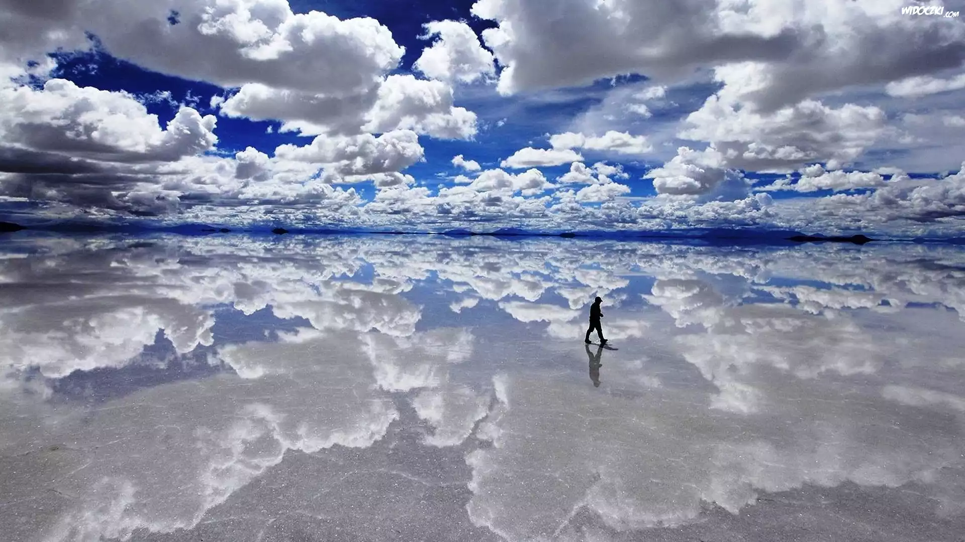 Boliwia, Solnisko, Salar de Uyuni, Człowiek, Odbicie