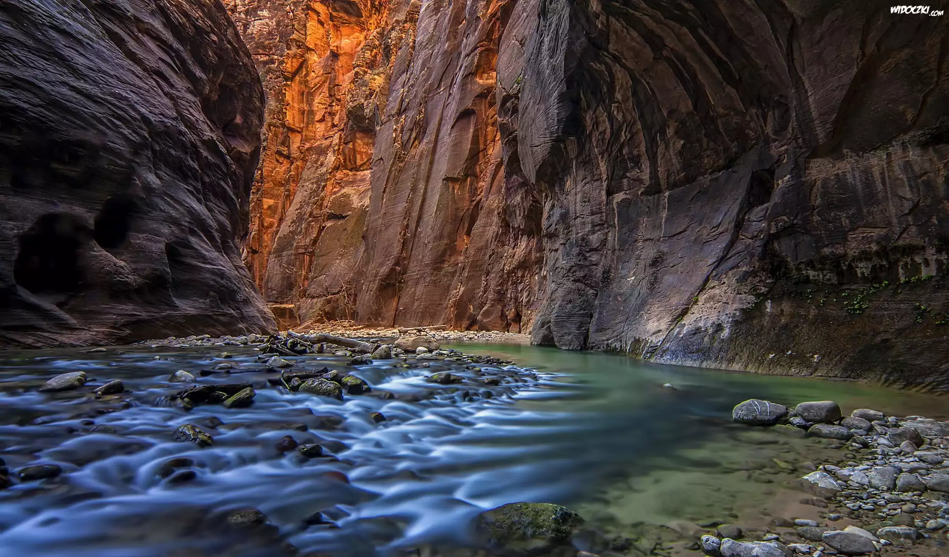 Stany Zjednoczone, Stan Utah, Park Narodowy Zion, Kanion, Rzeka Virgin, Kamienie