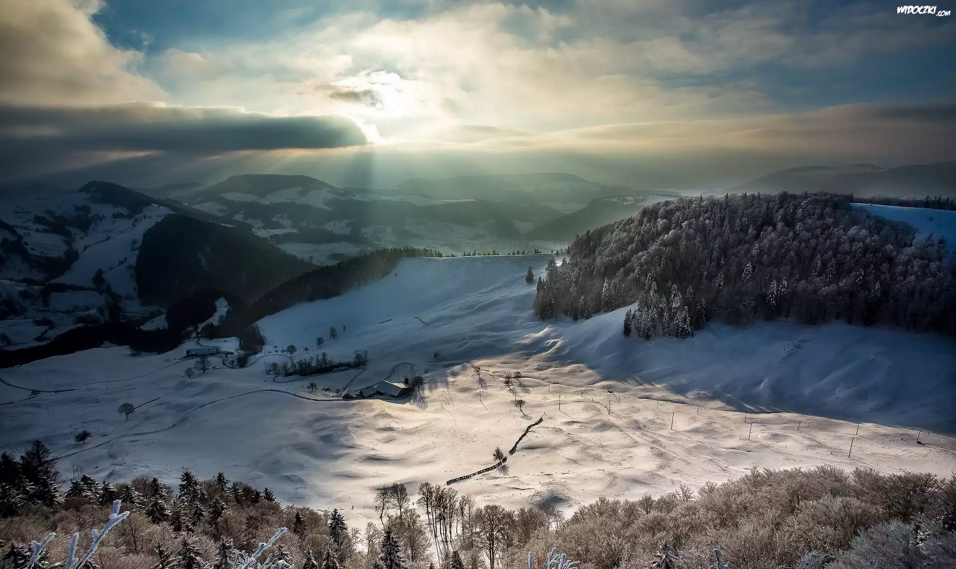 Szwajcaria, Góry Jura, Zima