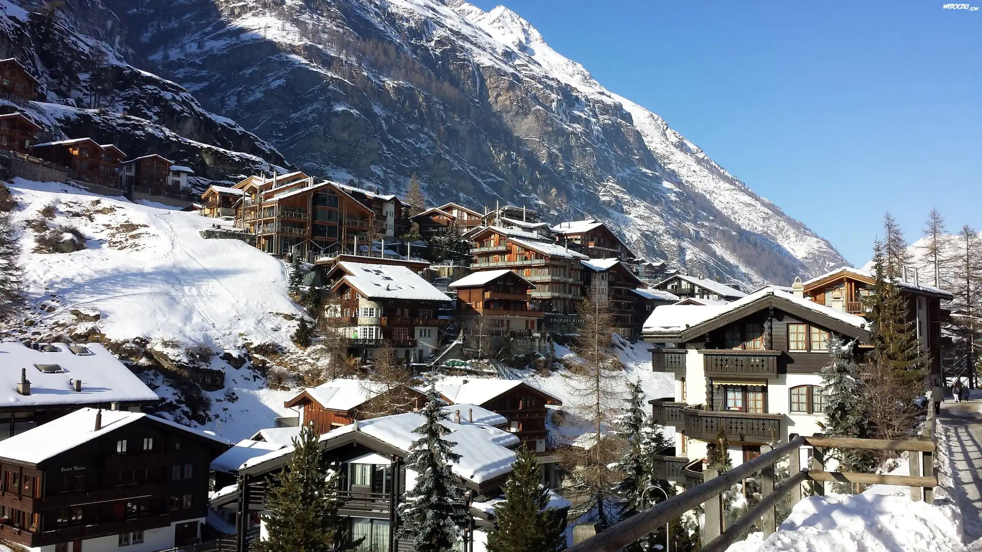Szwajcaria, Góry, Śnieg, Zermatt