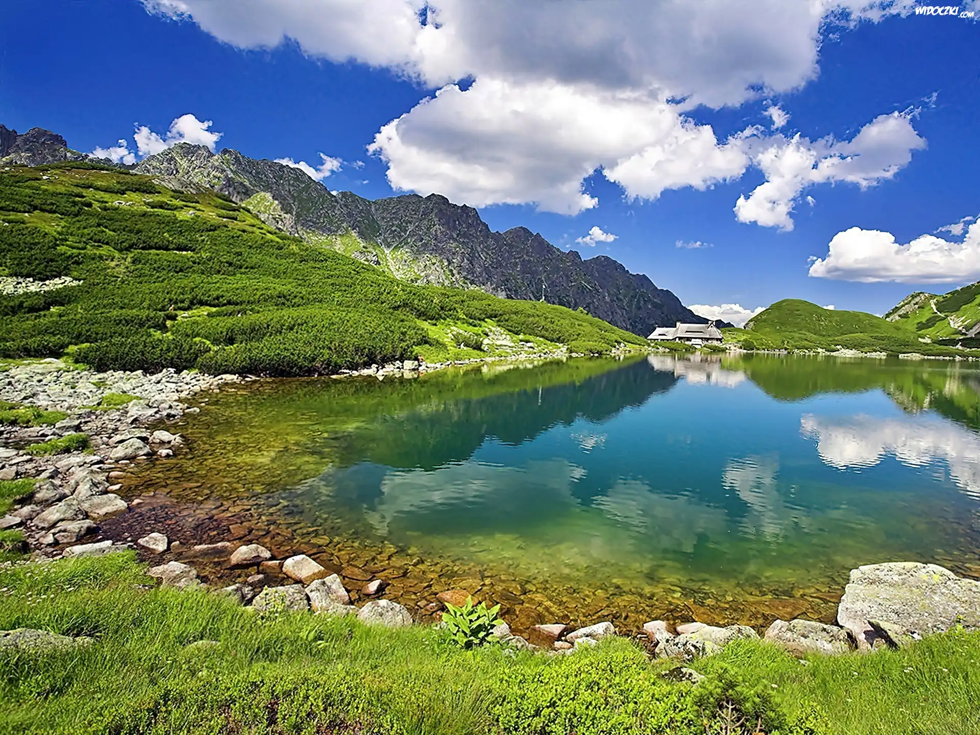 Tatry, Hale, Jezioro, Obłoki, Odbicie