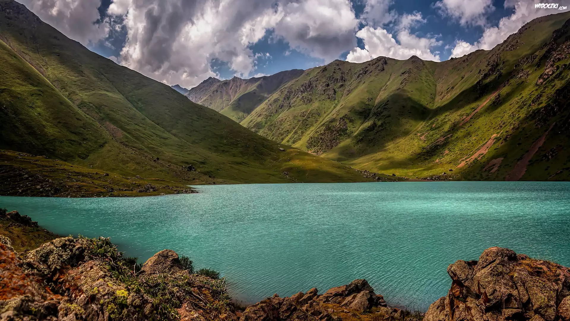 Góry Tienszan, Skały, Jezioro, Kol-Tor Lake, Kirgistan