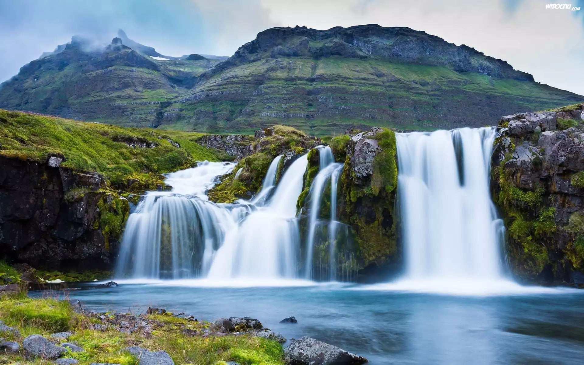 Wodospad, Rzeka, Góry, Islandia