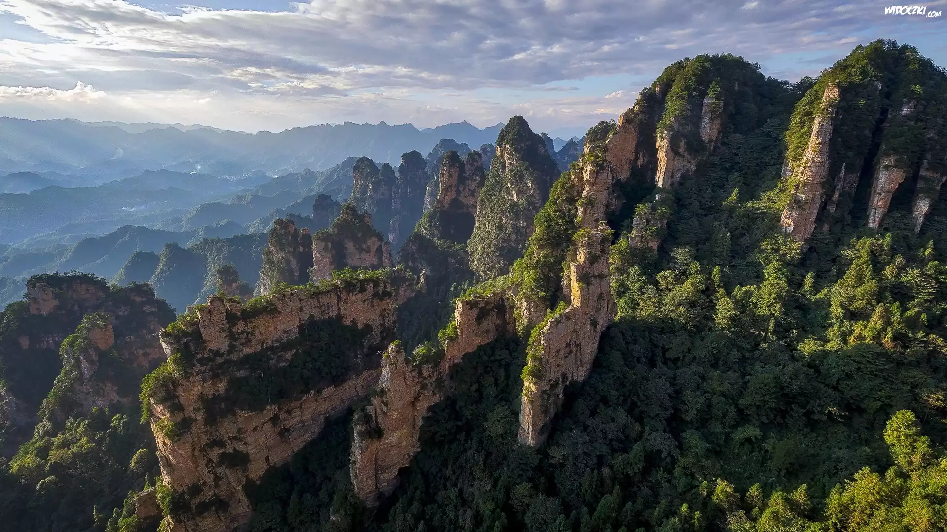 Chiny, Prowincja Hunan, Góry Wuling Shan, Yangjiajie Scenic Area, Rezerwat przyrody Wulingyuan, Skały, Lasy