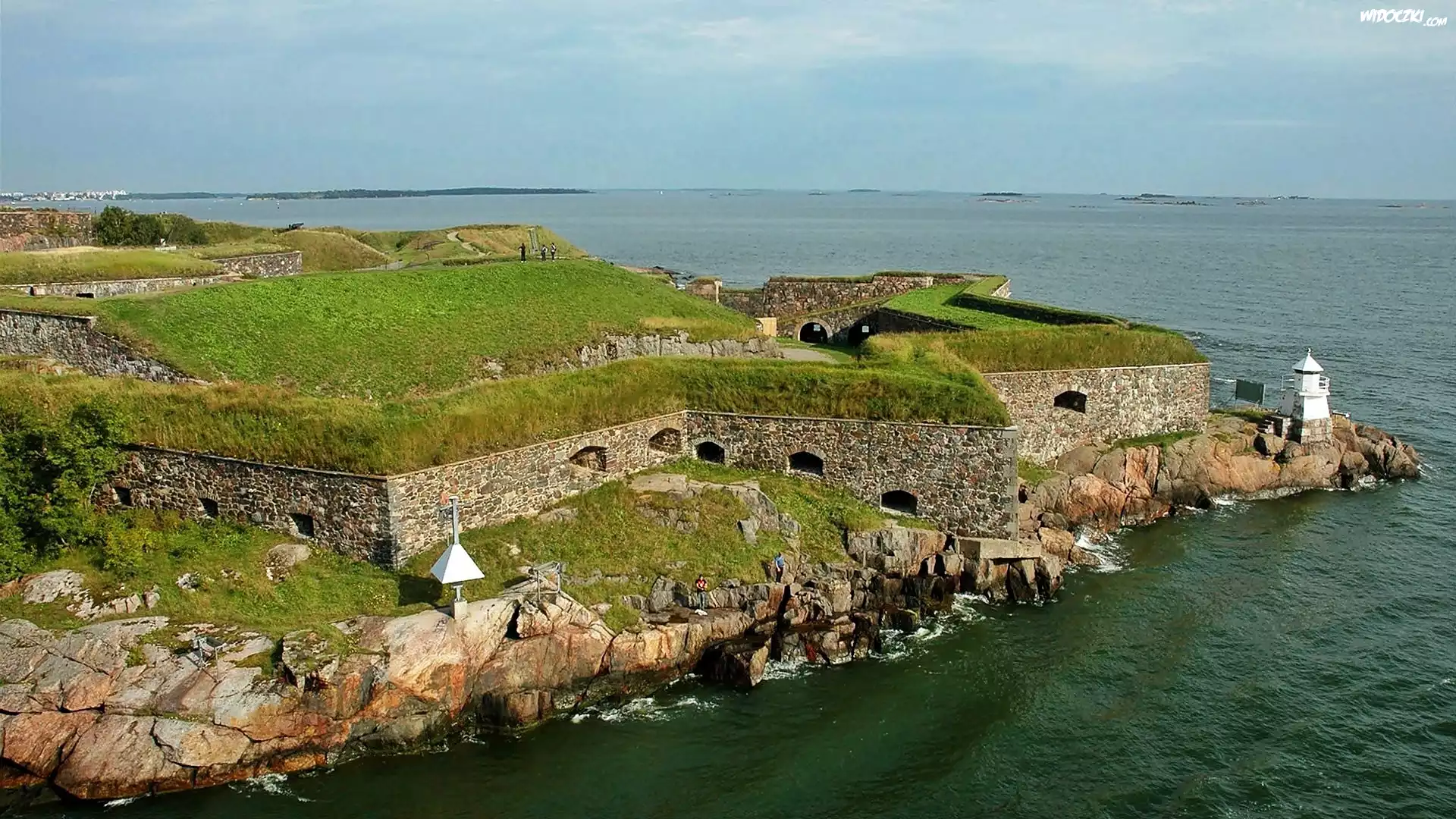 Morze, Wybrzeże, Fortyfikacje, Suomenlinna, Latarnia, Morska, Roslinność