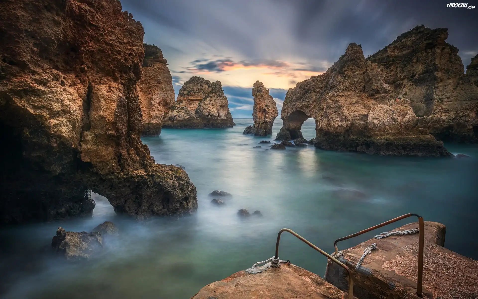 Wybrzeże, Skały, Morze, Ponta da Piedade, Region Algarve, Portugalia