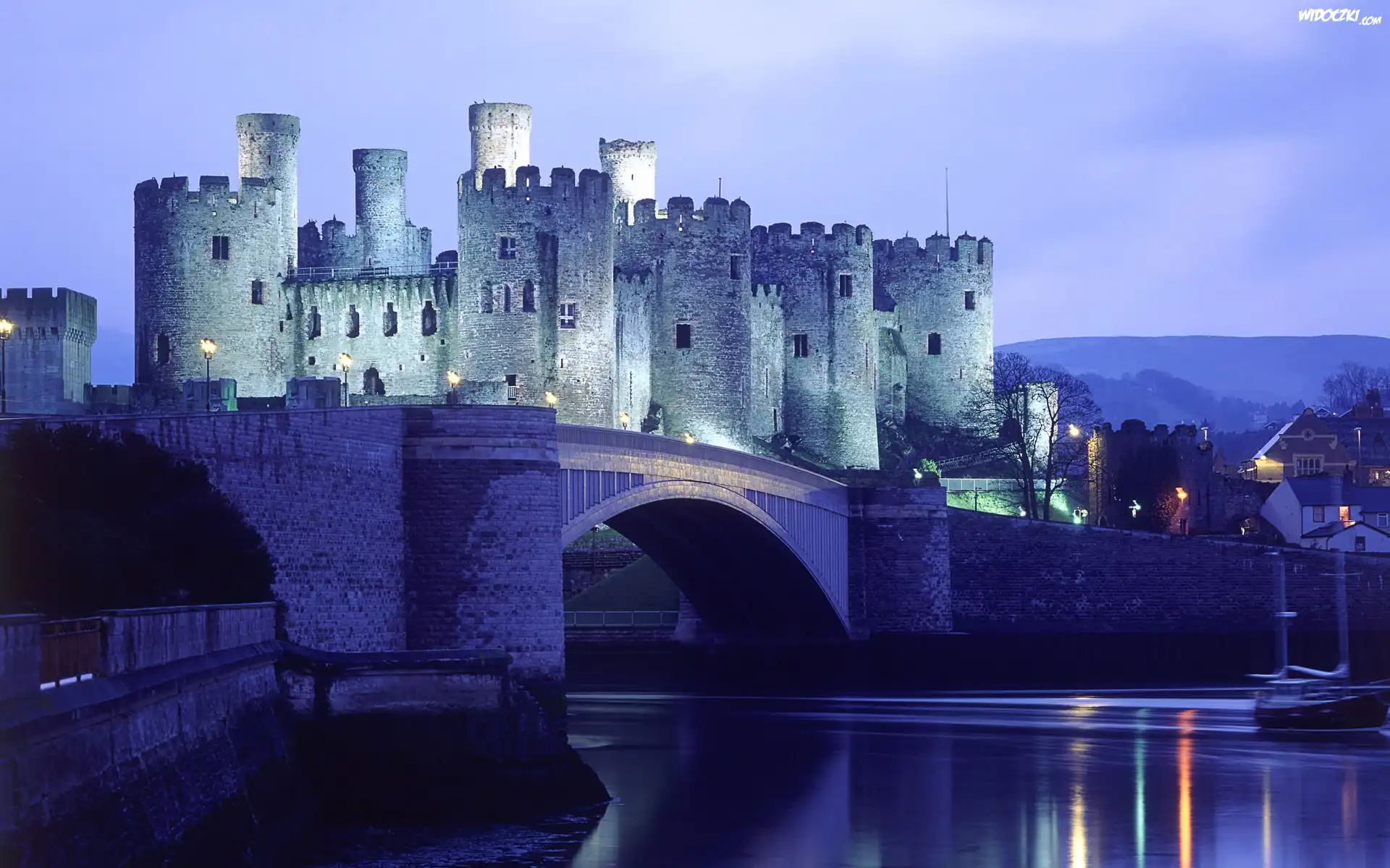 Zamek Conwy, Miasto Conwy, Walia, Rzeka Conwy, Most