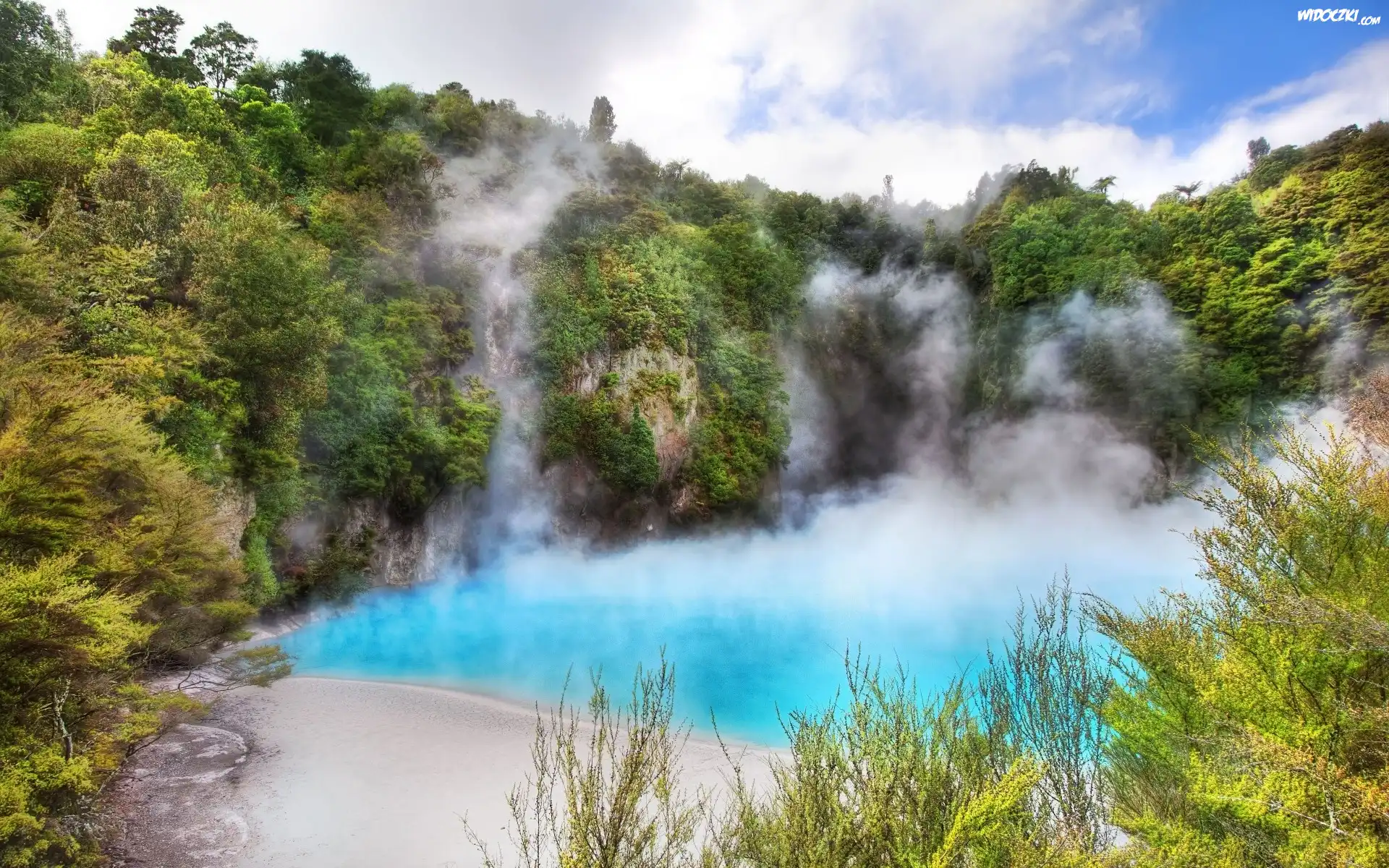 Nowa Zelandia, Waimangu Volcanic Valley, Jezioro, Para