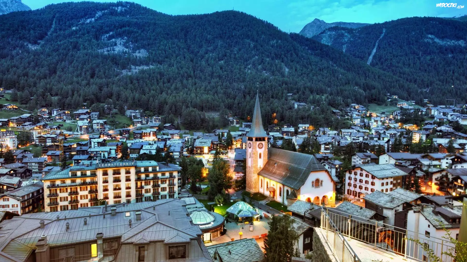 Zermatt, Szwajcaria, Panorama, Miasta