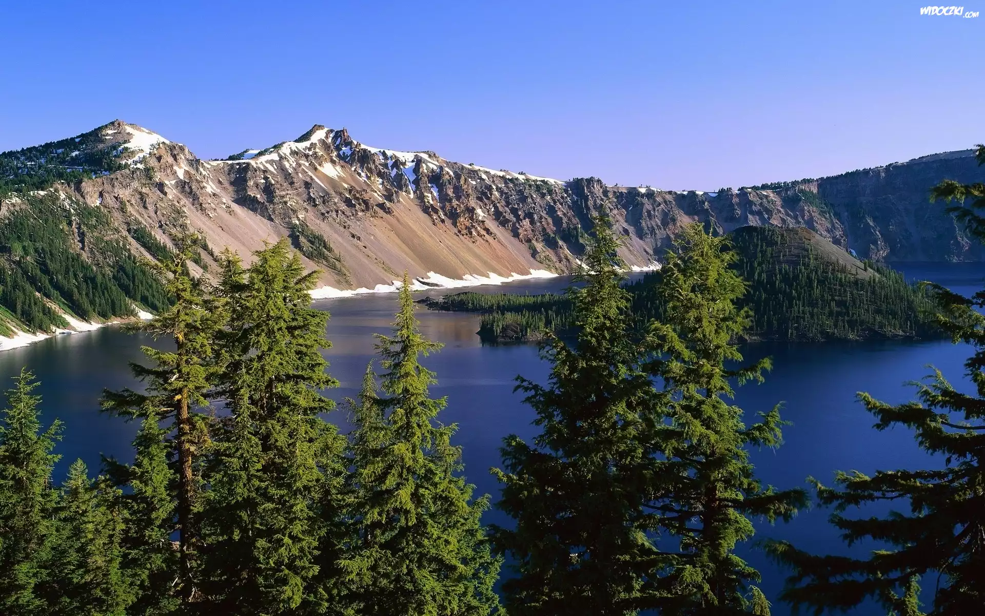 Stany Zjednoczone, Oregon, Jezioro Kraterowe, Wyspa Czarodzieja Drzewa