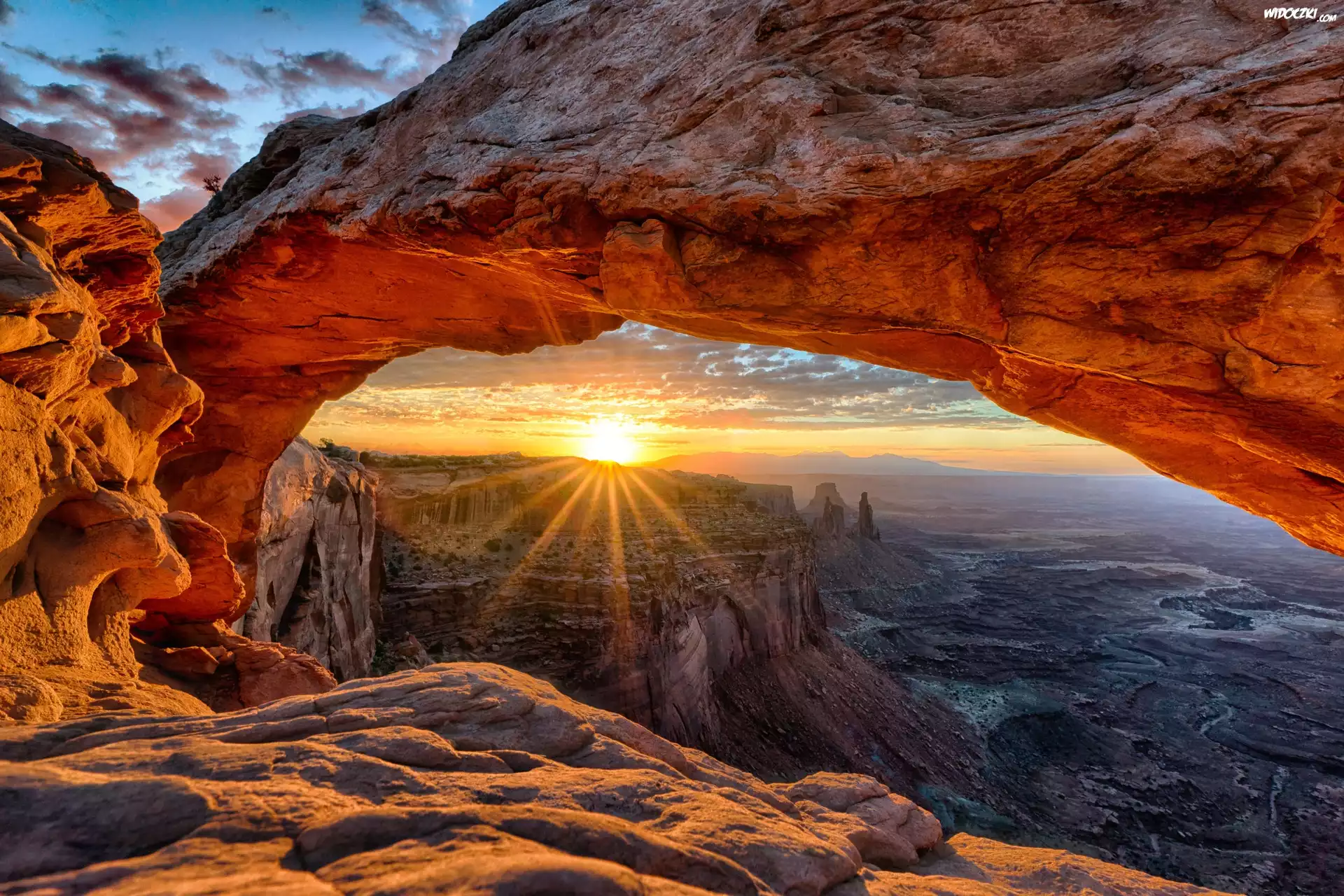 Stany, Zjednoczone, Park, Narodowy, Canyonlands, Kanion, Świt